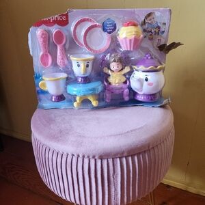 Fisher-Price Little People Belle Time For Tea Party Set - Pink, Purple, White